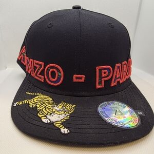 Kenzo Kids Black Cap with Red Logo and Tiger